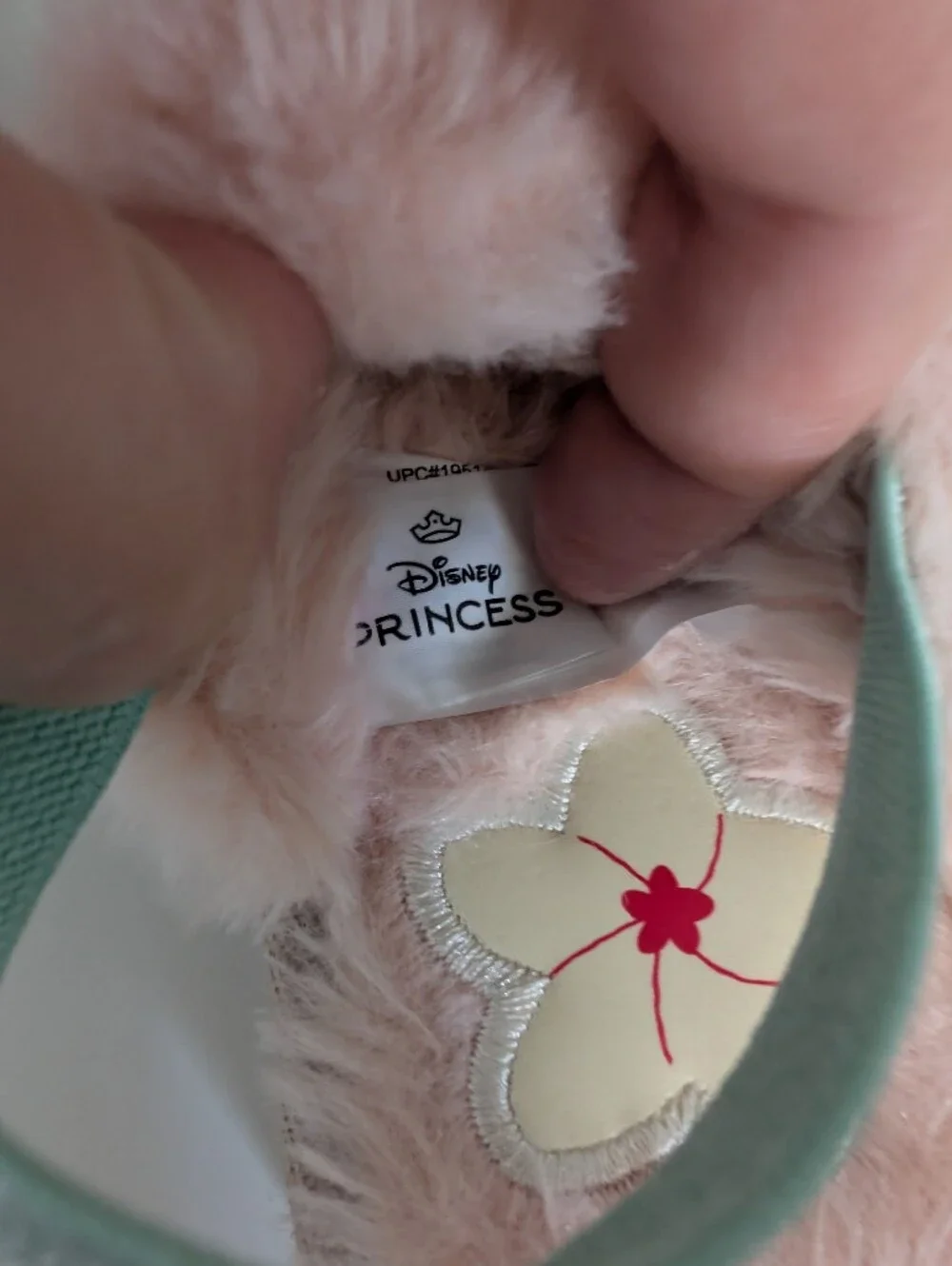 Disney Moana Plush Kids Slip-On Slippers in Peach, White and Mint Size 9
